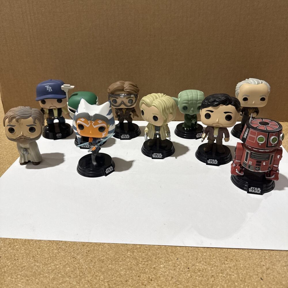 Lot 10 Star Wars Funko Pop Figures Loose Bobbleheads Mixed Characters AS IS